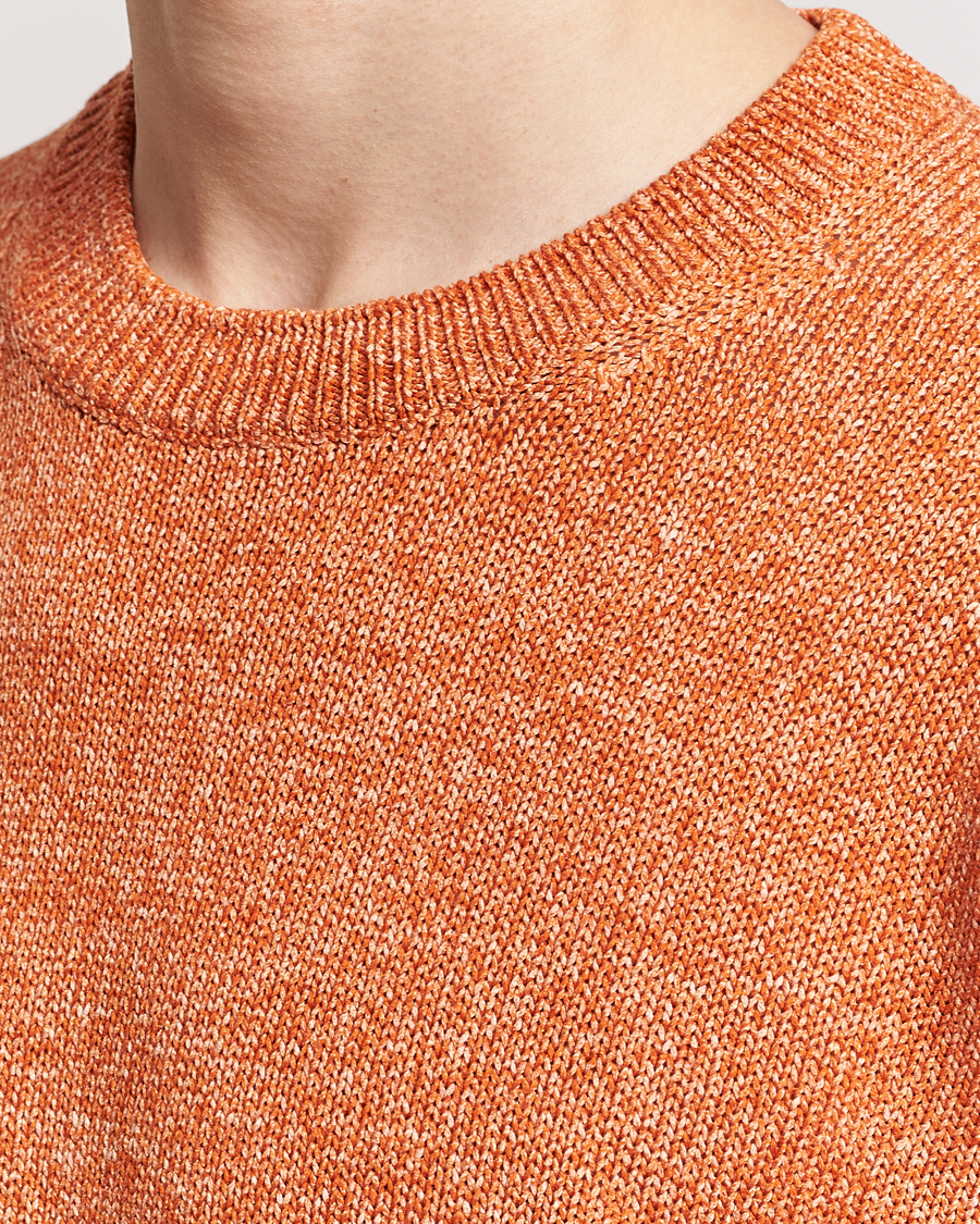 Heren | Truien | Gran Sasso | Cotton Heavy Knitted Crew Neck Rust Melange