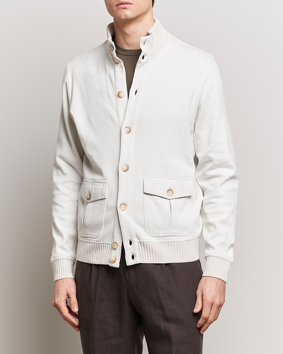 Heren |  | Gran Sasso | Cotton Pocket Bomber Jacket Cream