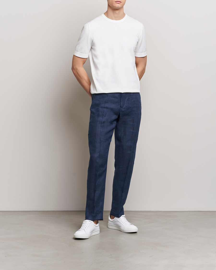 Heren | T-shirts | Gran Sasso | Cotton Knitted Crew Neck T-Shirt White