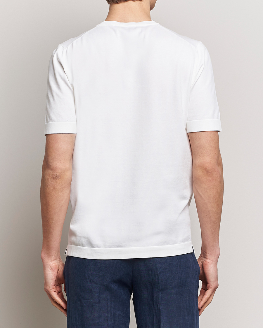 Heren | T-shirts | Gran Sasso | Cotton Knitted Crew Neck T-Shirt White