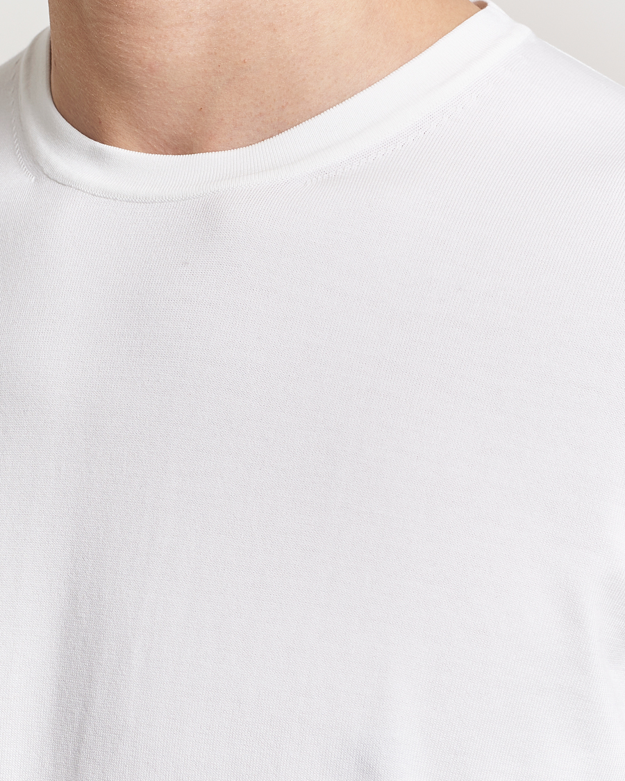 Heren | T-shirts | Gran Sasso | Cotton Knitted Crew Neck T-Shirt White