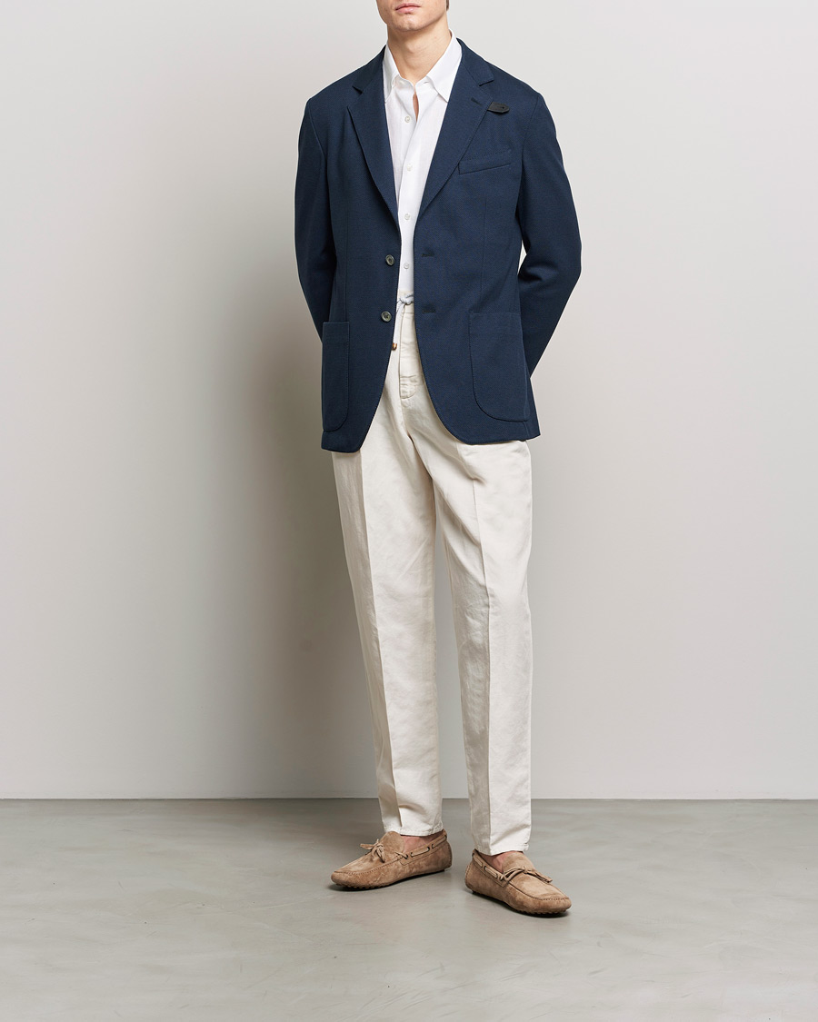 Heren | Blazers | Brioni | Cotton/Silk Jersey Blazer Navy