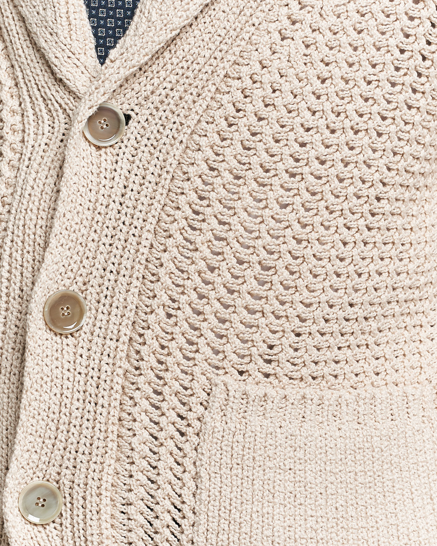 Heren | Truien | Brioni | Cotton/Wool Shawl Cardigan Light Beige