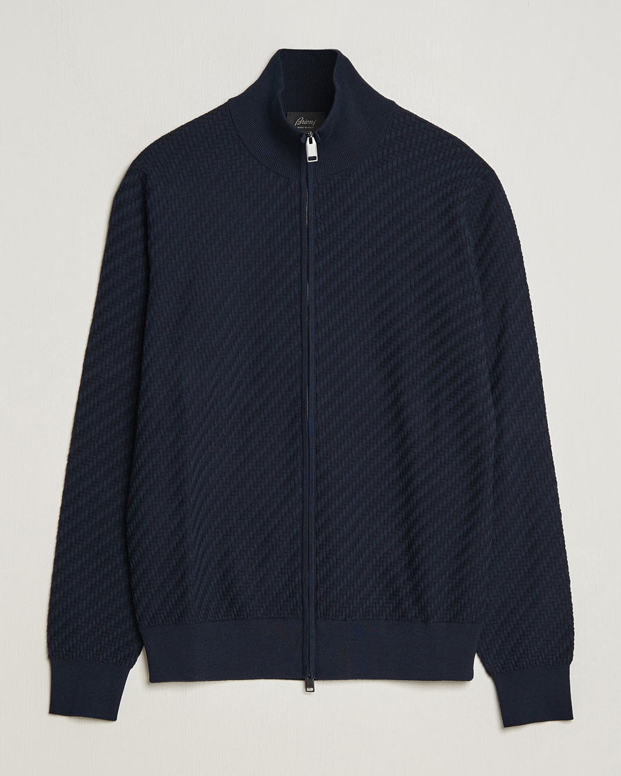 Heren | Truien | Brioni | Cashmere/Silk Blend Full Zip Navy