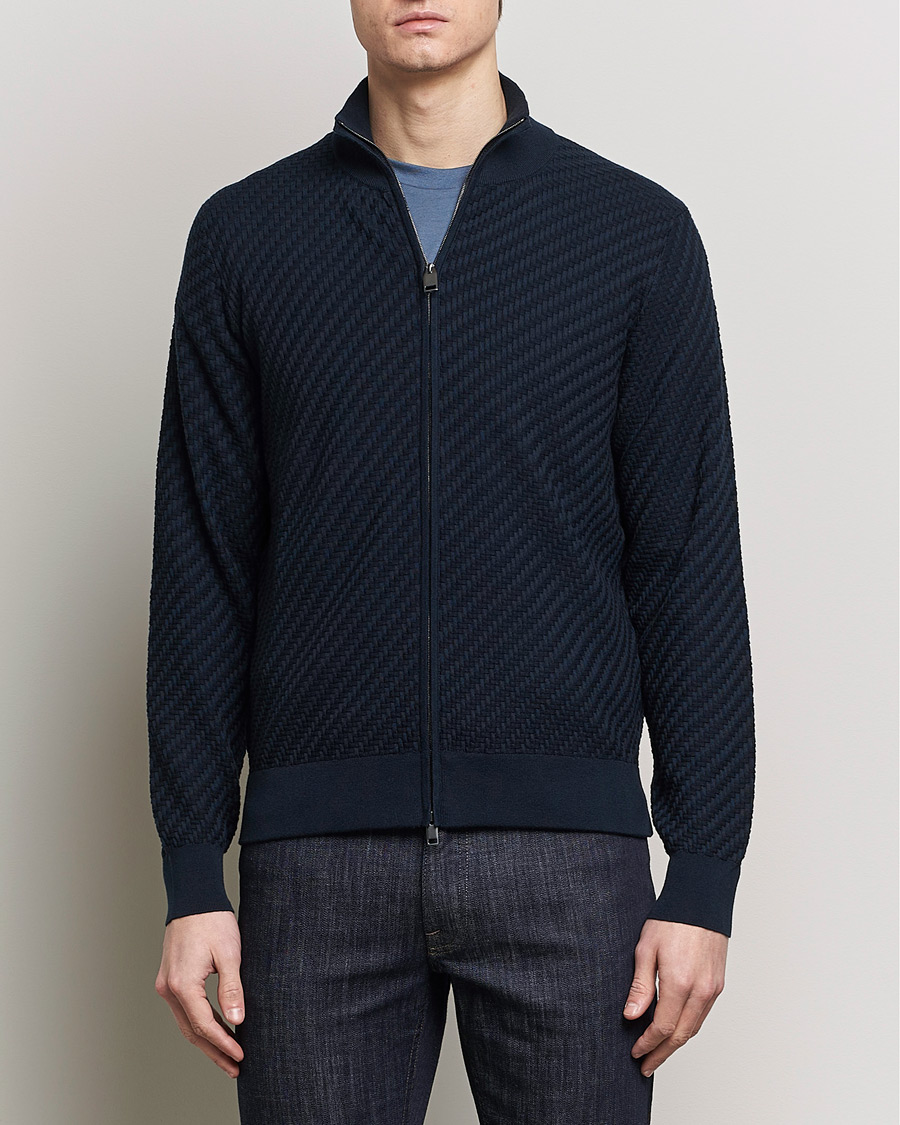 Heren | Full-zip | Brioni | Cashmere/Silk Blend Full Zip Navy