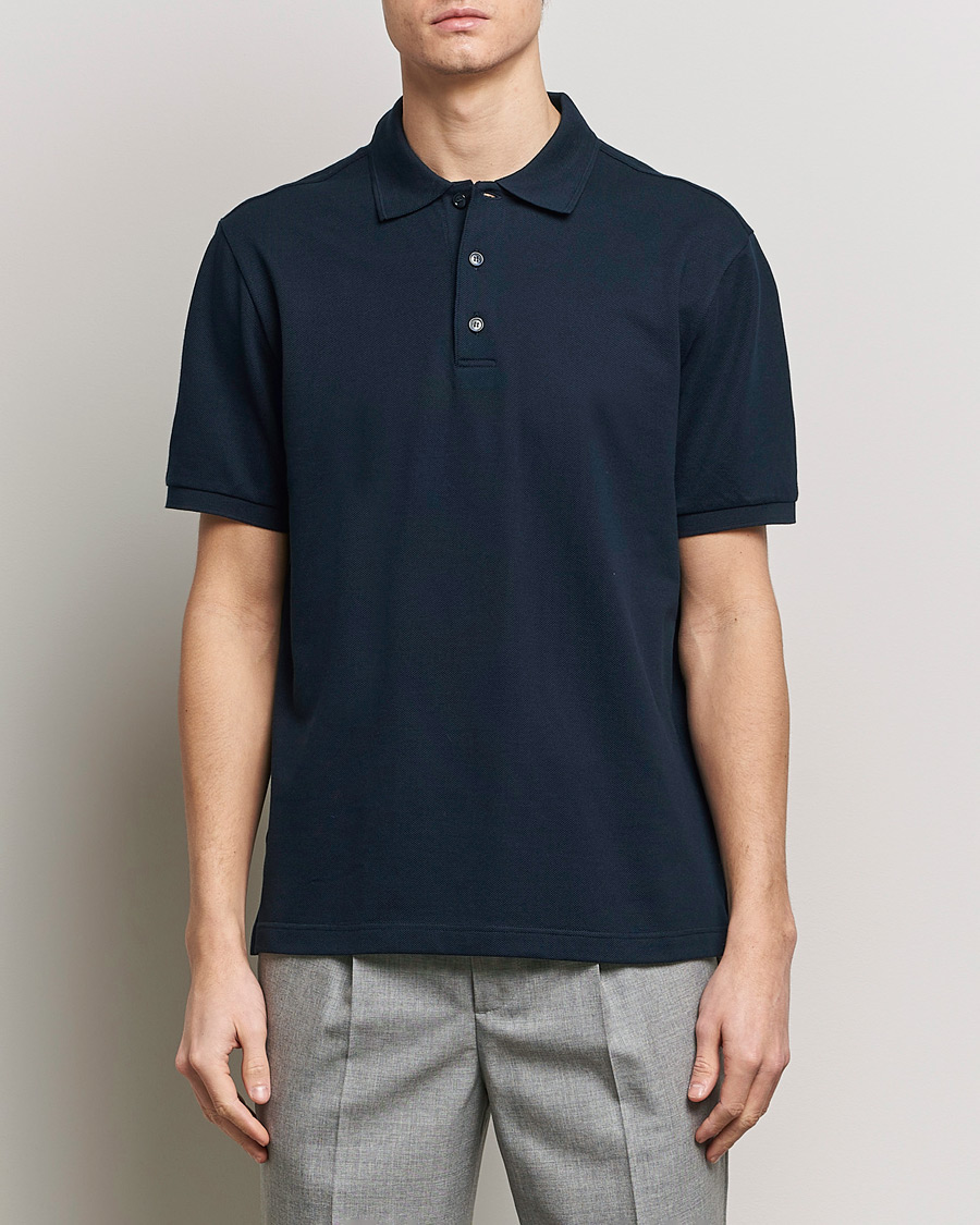 Heren | Poloshirts met korte mouwen | Brioni | Cotton Piquet Polo Navy