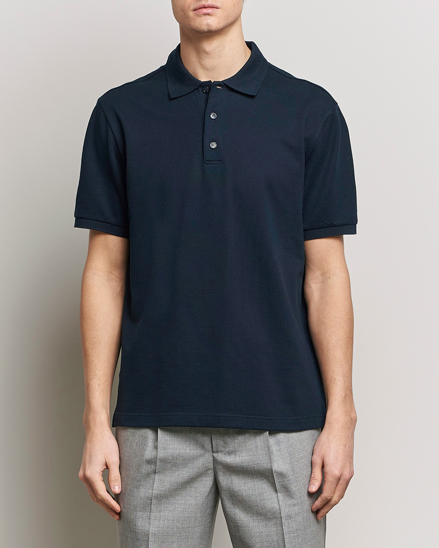 Heren | Afdelingen | Brioni | Cotton Piquet Polo Navy