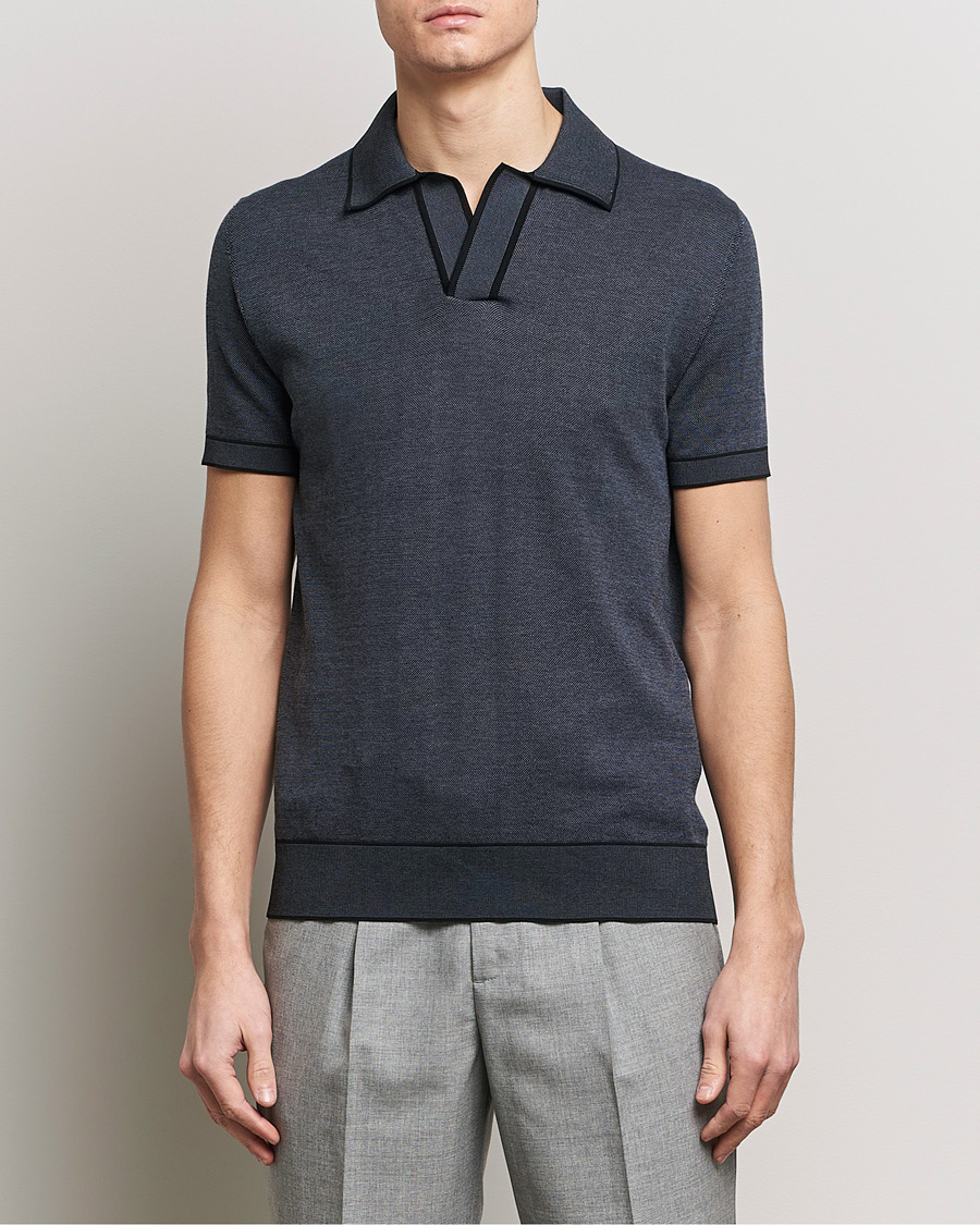 Heren | Poloshirts met korte mouwen | Brioni | Soft Cotton Polo  Navy