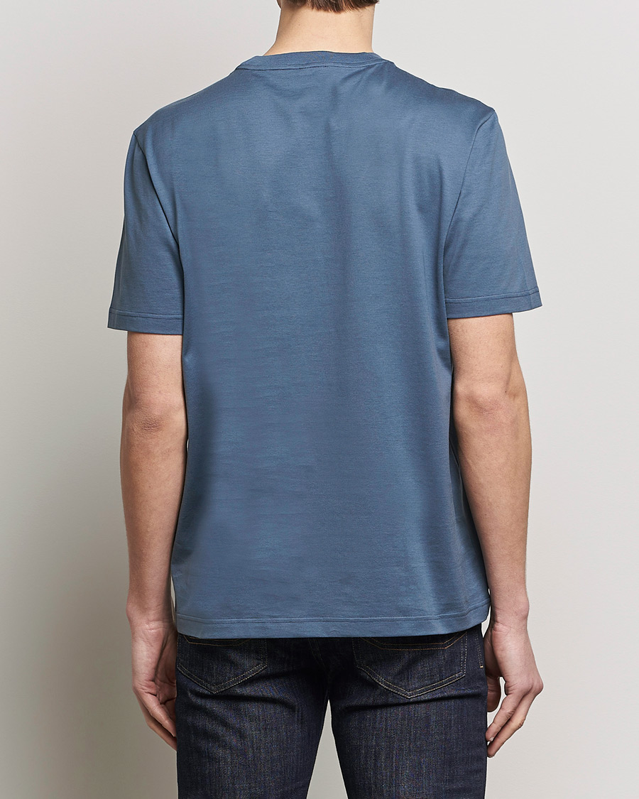 Heren | T-shirts | Brioni | Short Sleeve Cotton T-Shirt Petroleum