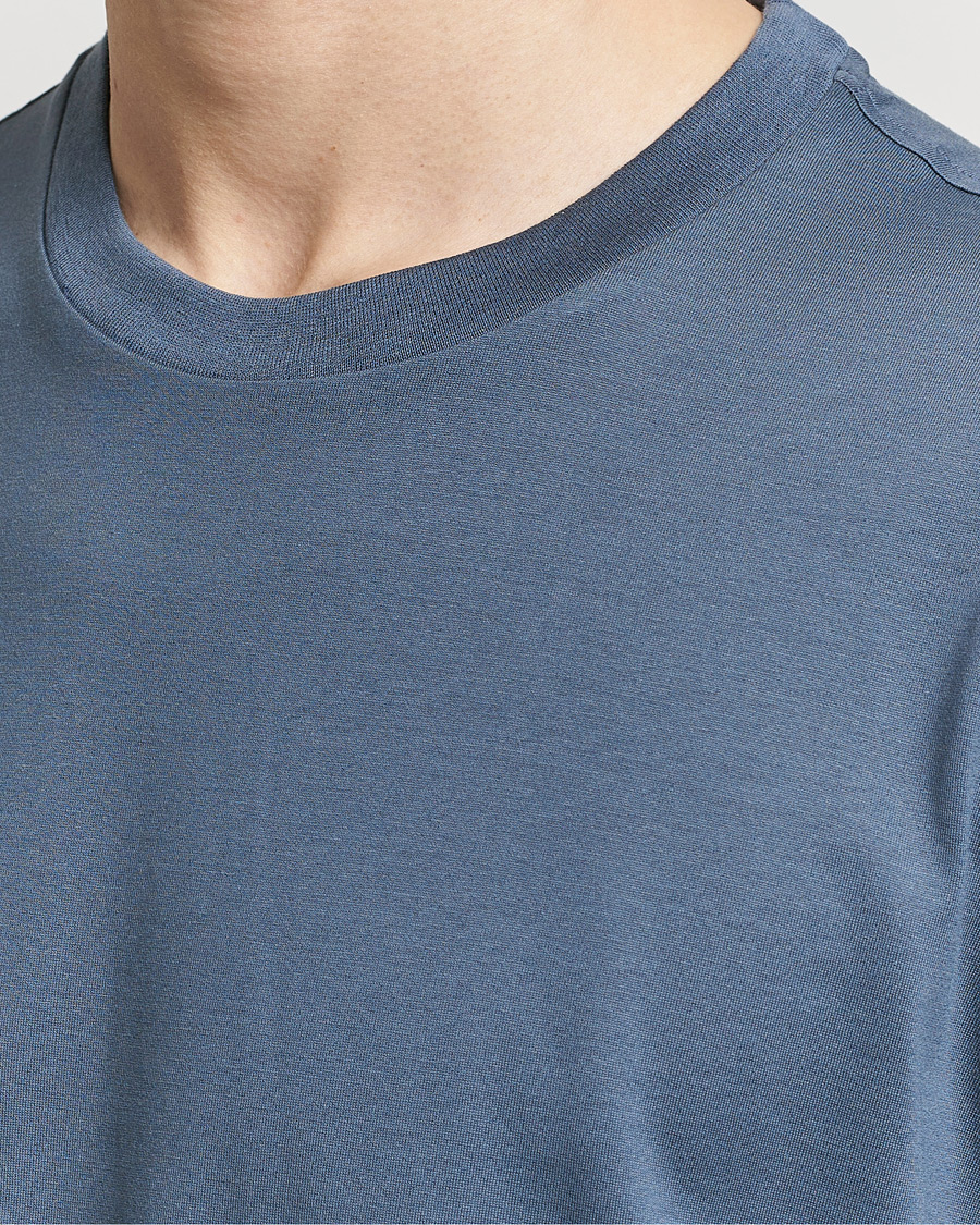 Heren | T-shirts | Brioni | Short Sleeve Cotton T-Shirt Petroleum