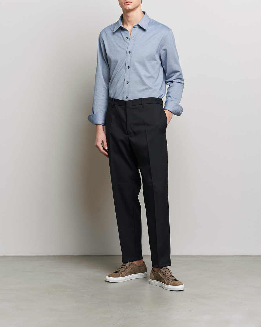 Heren | Overhemden | Brioni | Slim Fit Piquet Shirt Oxford Blue