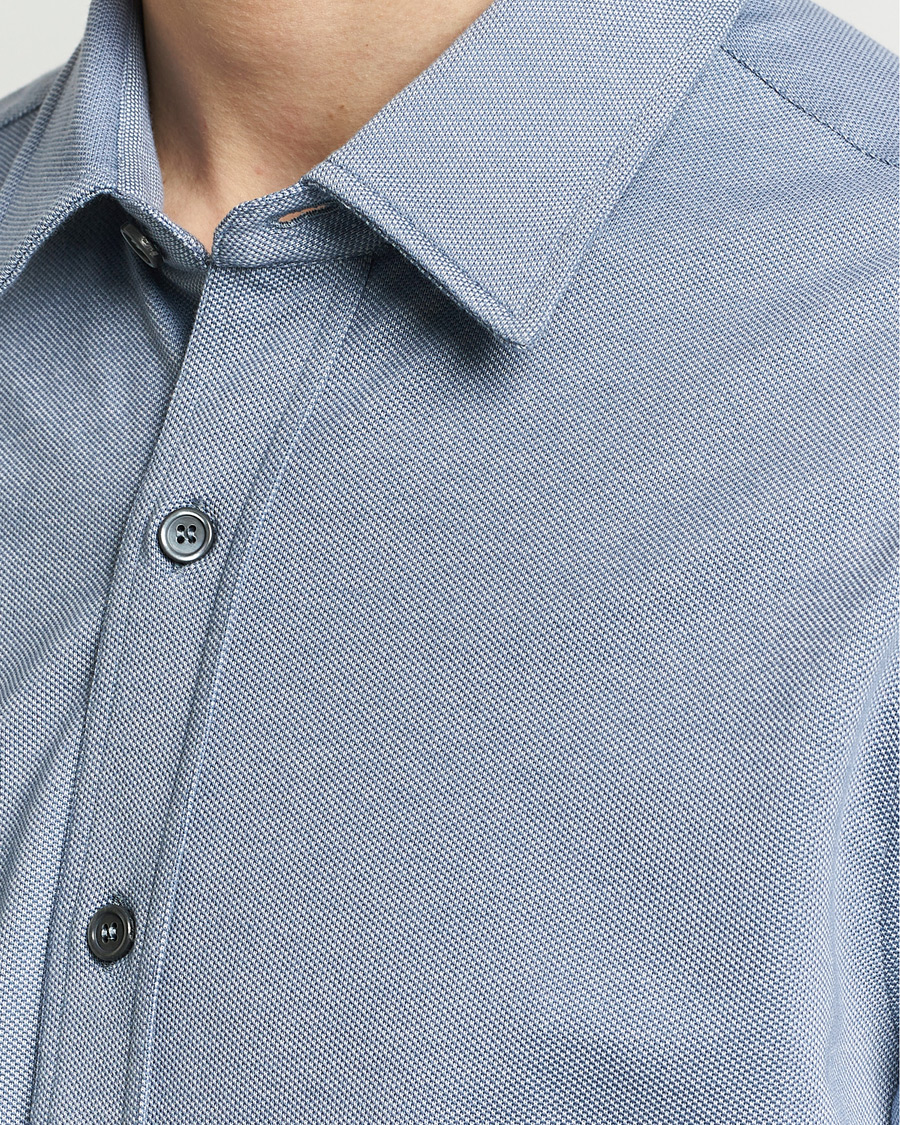 Heren | Overhemden | Brioni | Slim Fit Piquet Shirt Oxford Blue