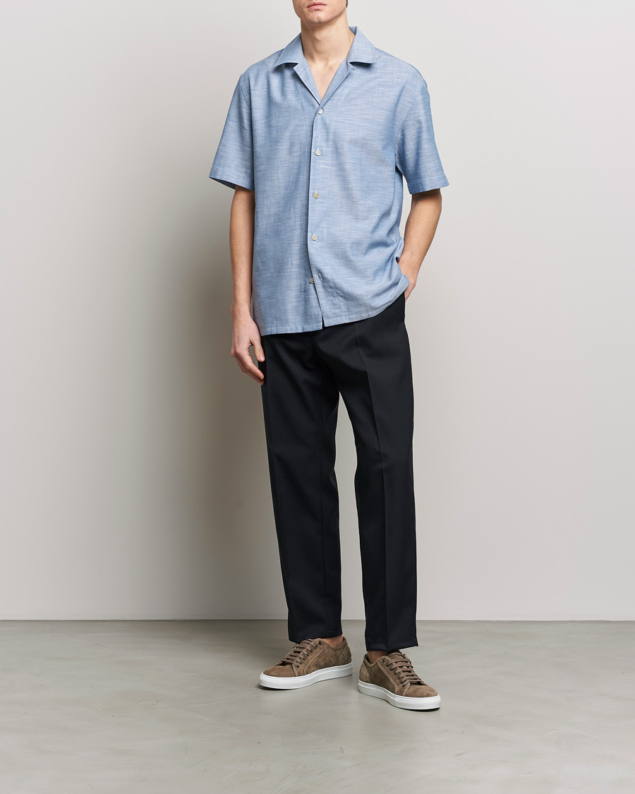 Heren | Overhemden | Brioni | Cotton Cuban Shirt Light Blue