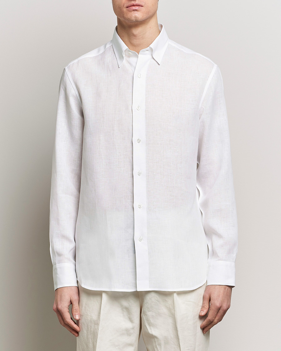 Heren | Italian Department | Brioni | Linen Sport Shirt White