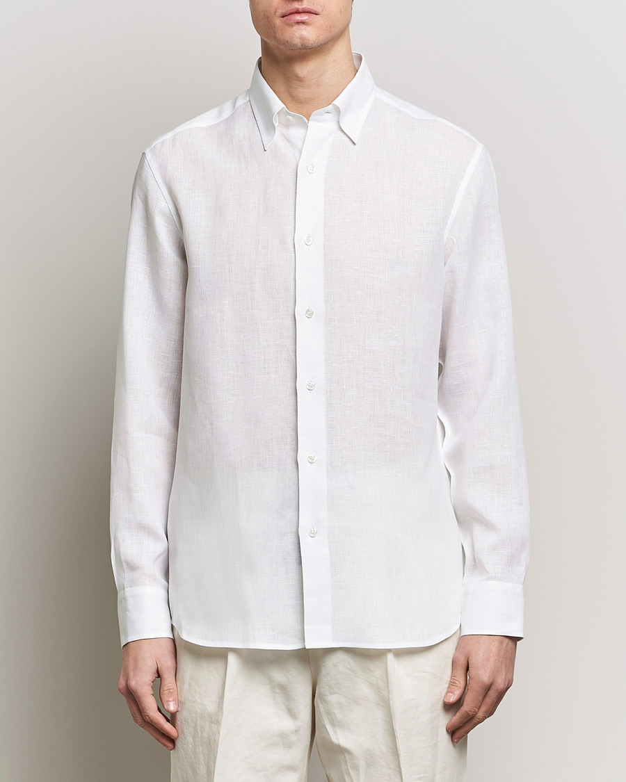 Heren | Luxury Brands | Brioni | Linen Sport Shirt White