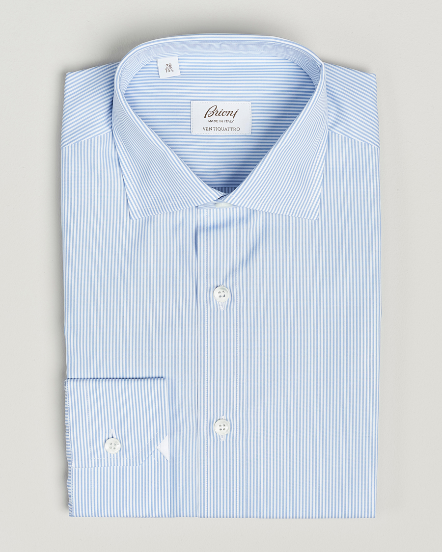  | | Brioni | Slim Fit Dress Shirt Light Blue Stripe