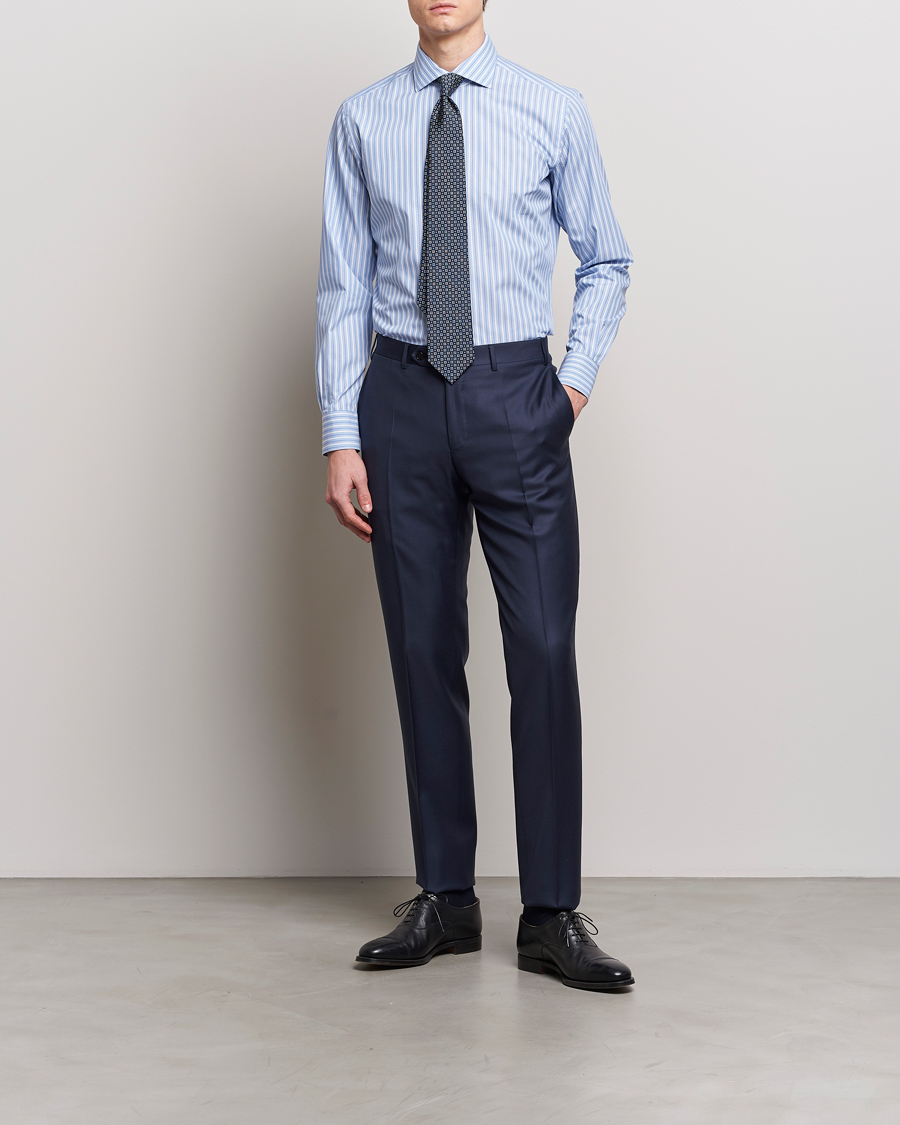 Heren |  | Brioni | Slim Fit Dress Shirt Blue Stripe