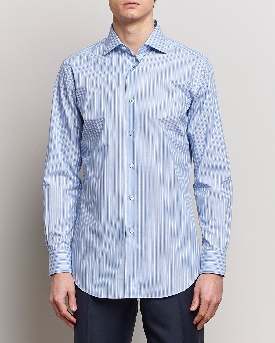 Heren | Overhemden | Brioni | Slim Fit Dress Shirt Blue Stripe