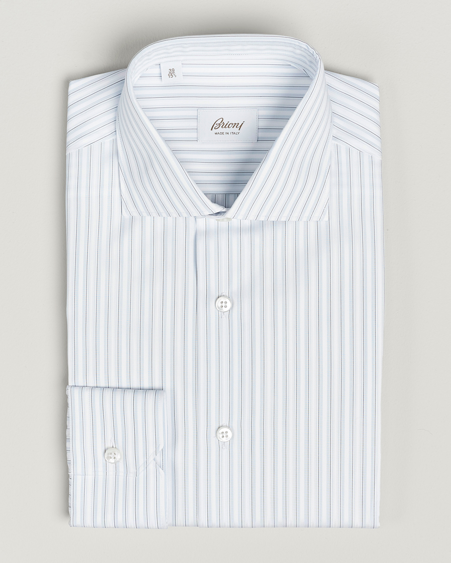 Heren | Overhemden | Brioni | Slim Fit Dress Shirt Light Blue Stripe