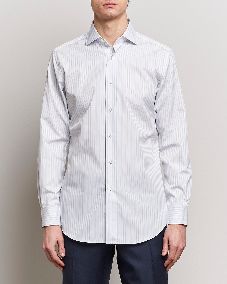 Heren | Overhemden | Brioni | Slim Fit Dress Shirt Light Blue Stripe