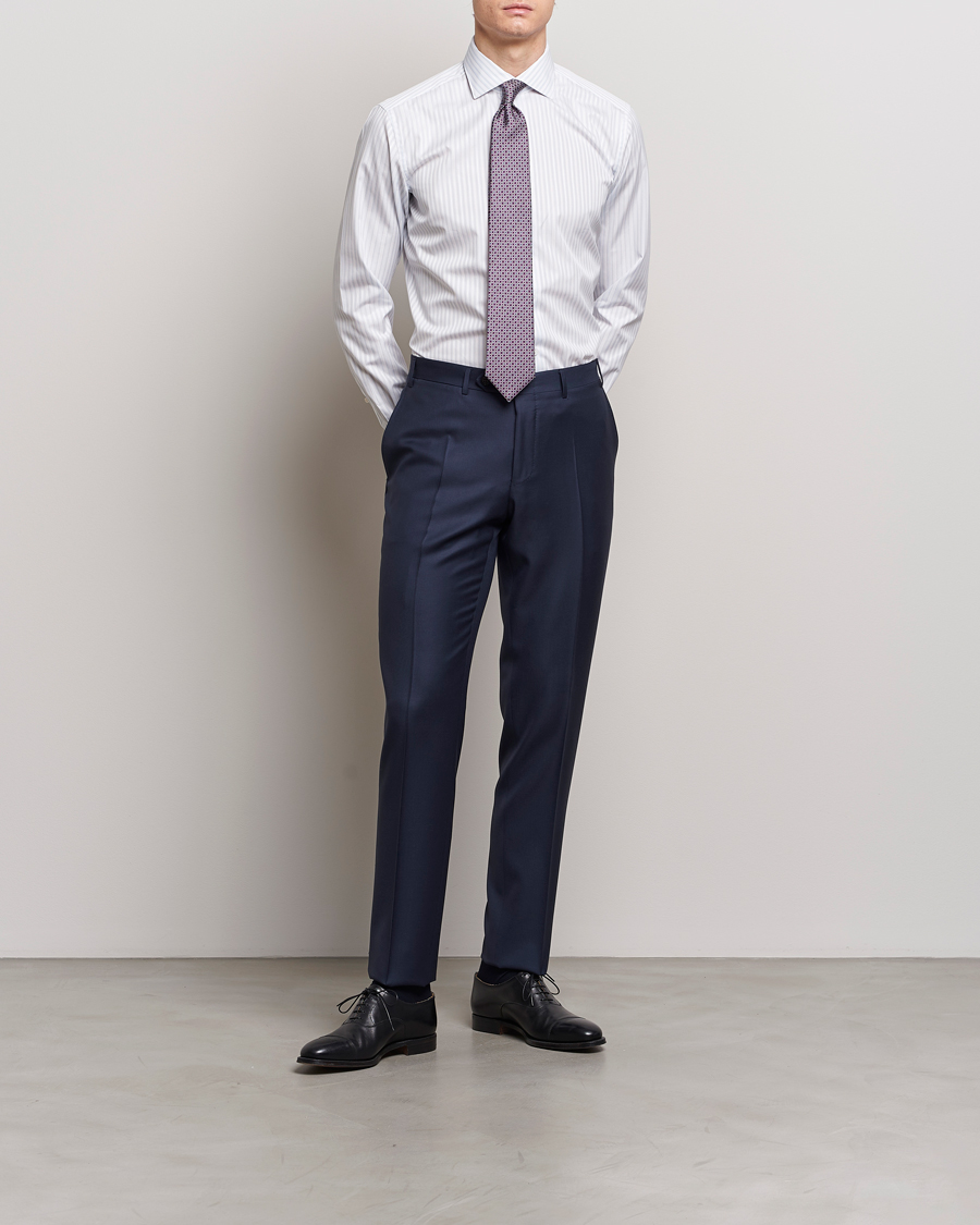Heren | Overhemden | Brioni | Slim Fit Dress Shirt Light Blue Stripe