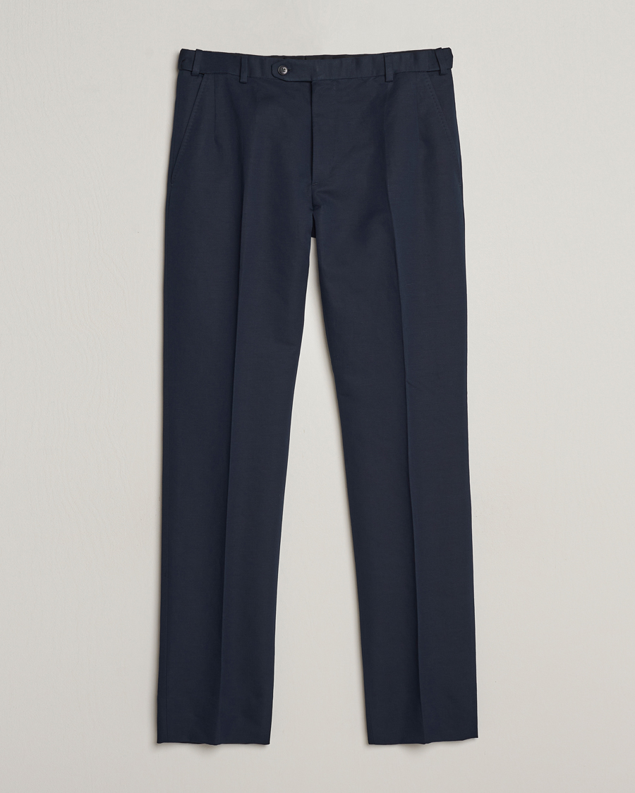Heren | Broeken | Brioni | Cotton/Linen Sport Trousers Navy