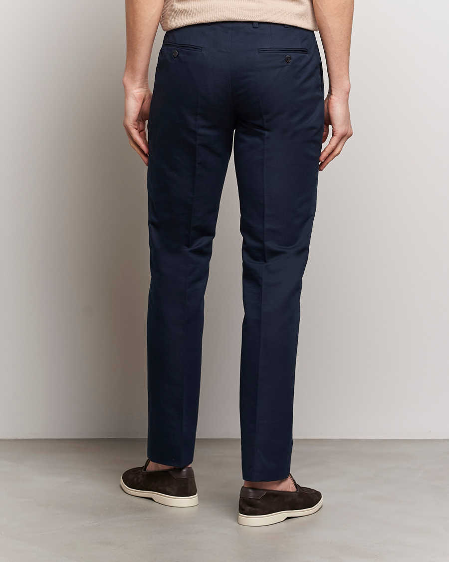 Heren | Broeken | Brioni | Cotton/Linen Sport Trousers Navy