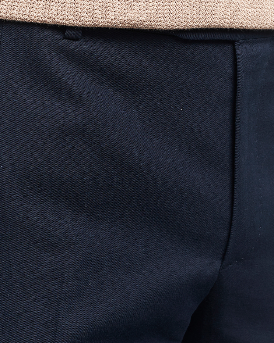 Heren | Broeken | Brioni | Cotton/Linen Sport Trousers Navy