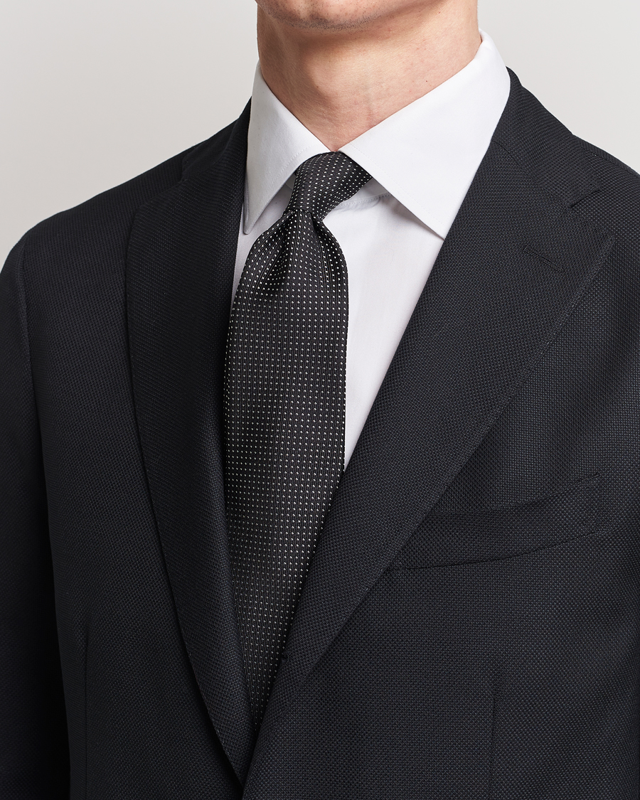 Heren | Italian Department | Brioni | Dotted Silk Tie Black
