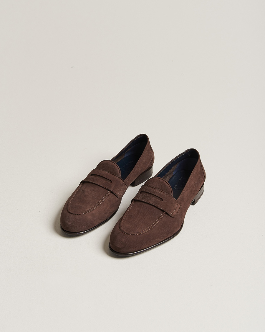 Heren | Italian Department | Brioni | Penny Loafers Dark Brown Nubuck