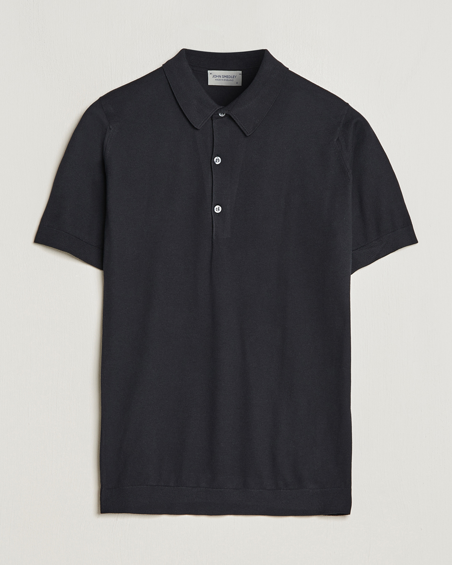 Heren | Polo's | John Smedley | Adrian Slim Fit Sea Island Polo Black