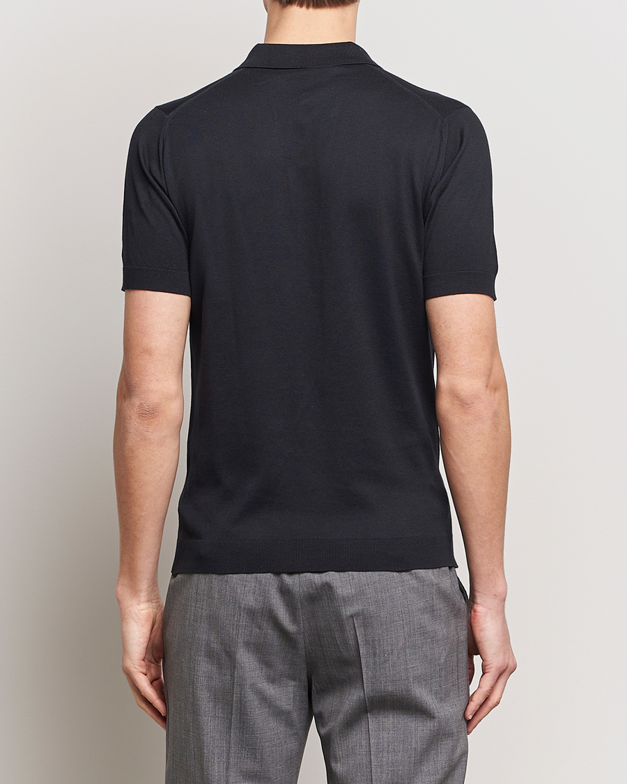 Heren | Polo's | John Smedley | Adrian Slim Fit Sea Island Polo Black