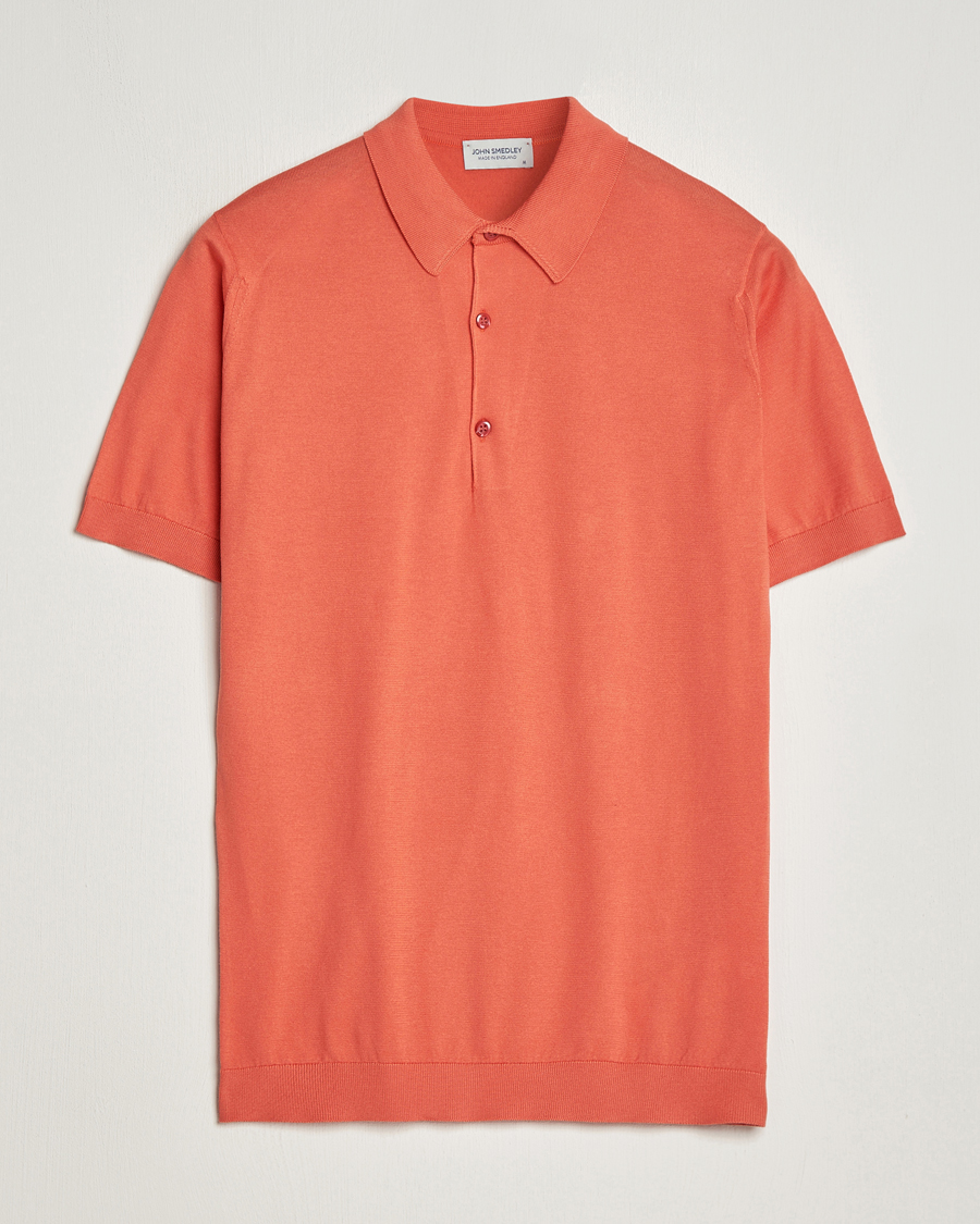Heren | Polo's | John Smedley | Adrian Slim Fit Sea Island Polo Sundown Orange
