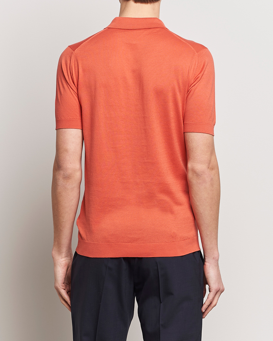 Heren | Polo's | John Smedley | Adrian Slim Fit Sea Island Polo Sundown Orange