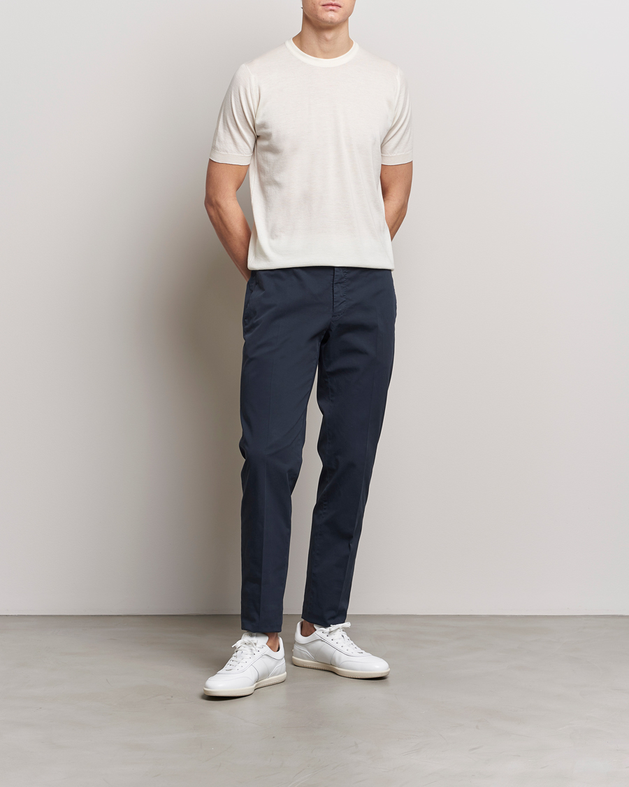 Heren | T-shirts | John Smedley | Hilcote Wool/Sea Island Cotton T-Shirt Chalk White
