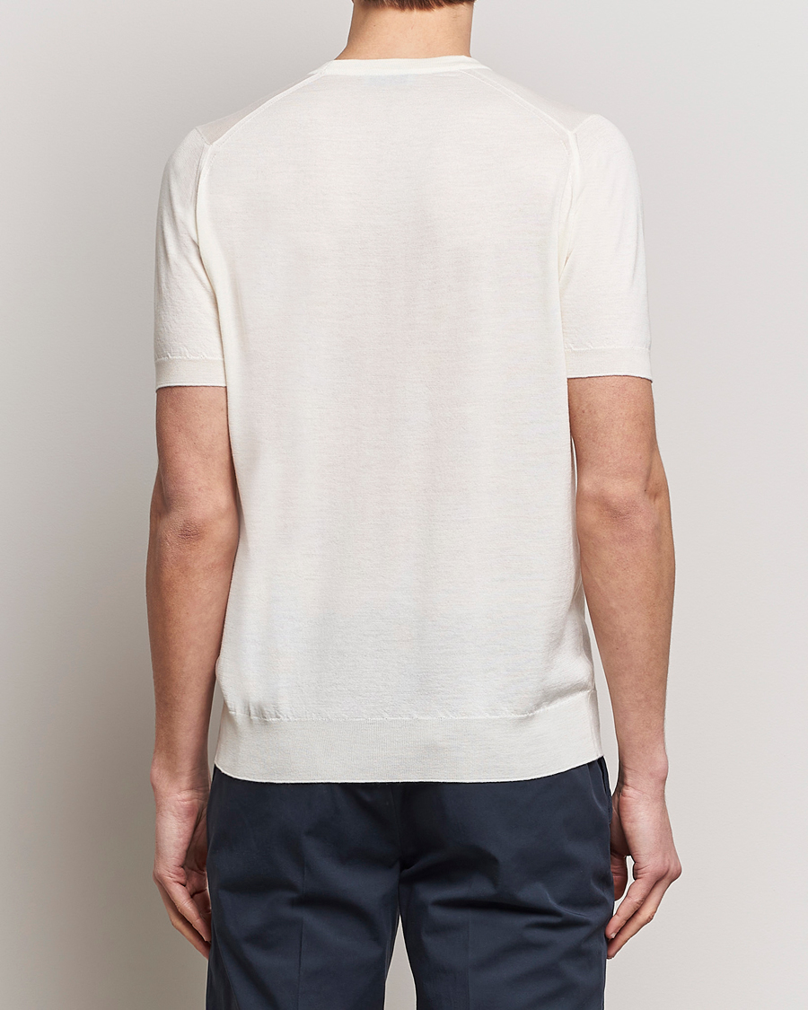 Heren | T-shirts | John Smedley | Hilcote Wool/Sea Island Cotton T-Shirt Chalk White