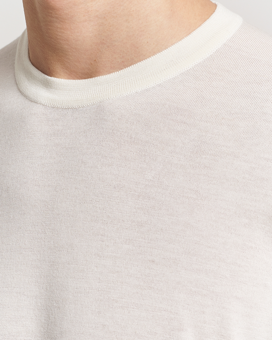 Heren | T-shirts | John Smedley | Hilcote Wool/Sea Island Cotton T-Shirt Chalk White