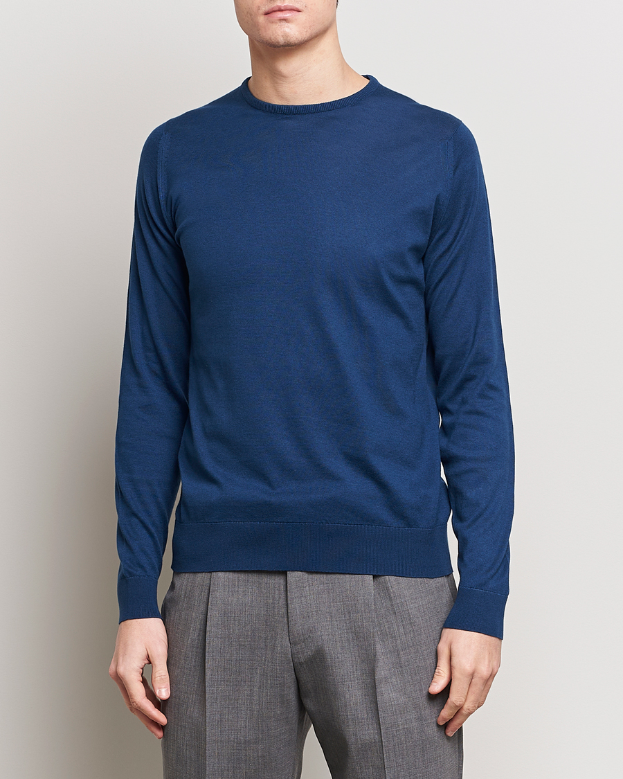 Heren | Afdelingen | John Smedley | Hatfield Sea Island Crew Neck Indigo