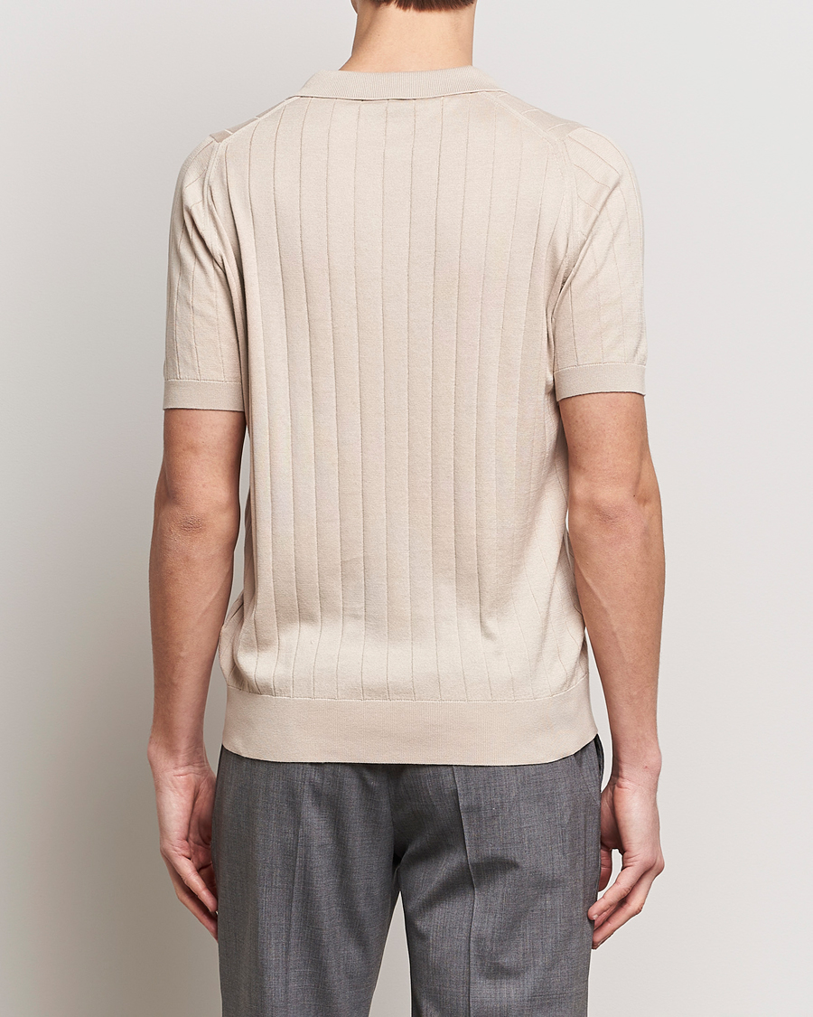 Heren | Polo's | John Smedley | Roper Open Collar Sea Island Polo Almond