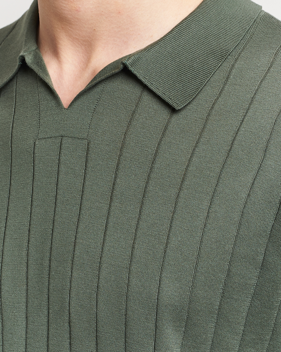 Heren | Polo's | John Smedley | Roper Open Collar Sea Island Polo Palm Green