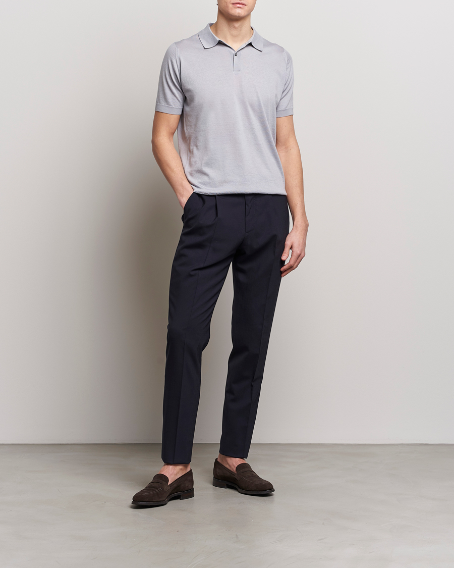 Heren | Polo's | John Smedley | Leyburn Merino/Sea Island Cotton Polo Silver
