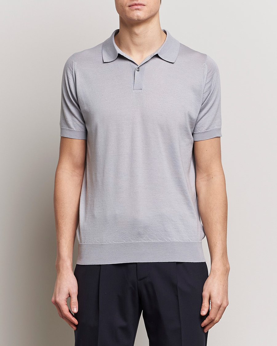 Heren | Polo's | John Smedley | Leyburn Merino/Sea Island Cotton Polo Silver