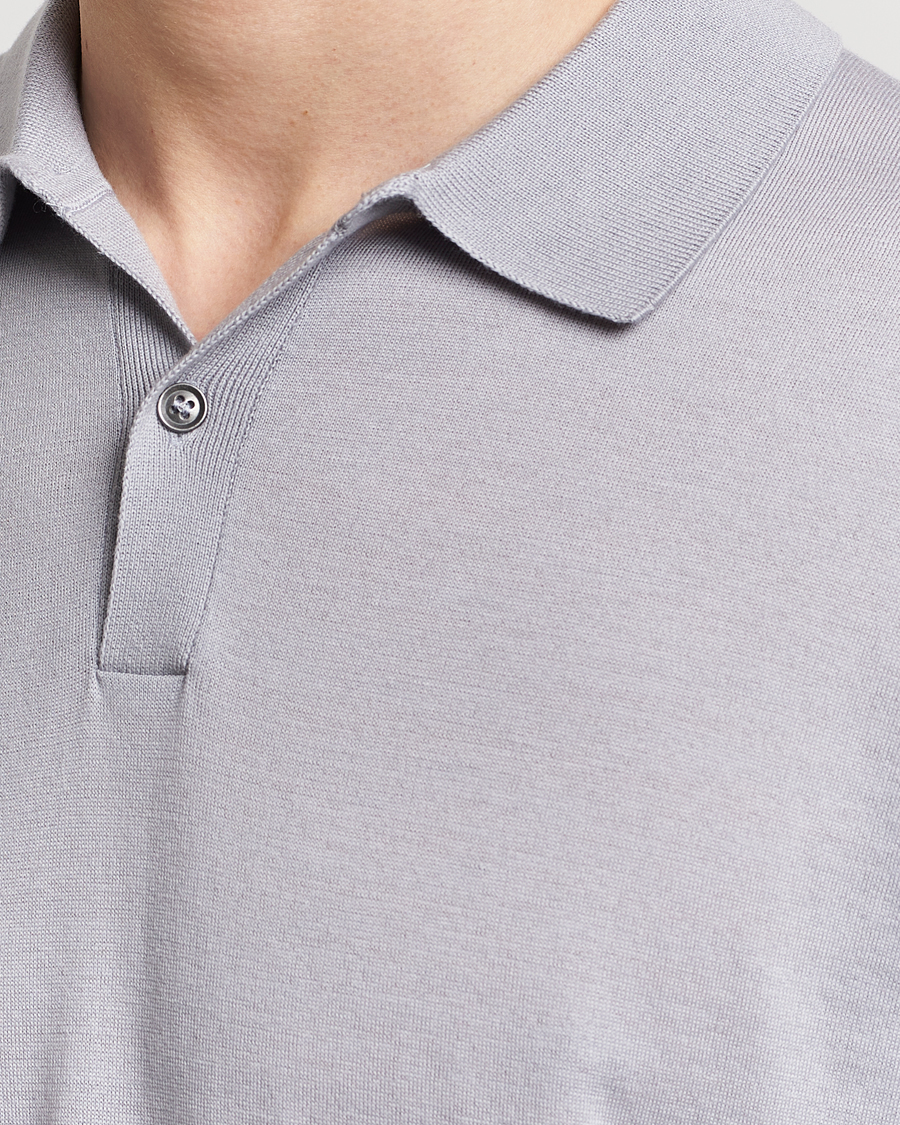 Heren | Polo's | John Smedley | Leyburn Merino/Sea Island Cotton Polo Silver