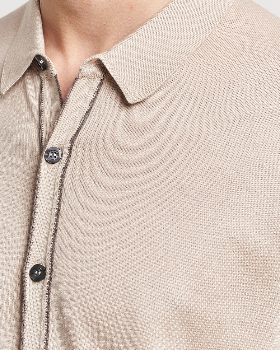 Heren | Truien | John Smedley | Shadow Tipped Sea Island Cotton Cardigan Almond