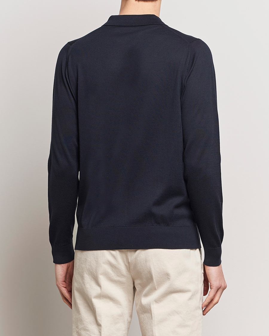 Heren | Truien | John Smedley | Shadow Tipped Sea Island Cotton Cardigan Navy