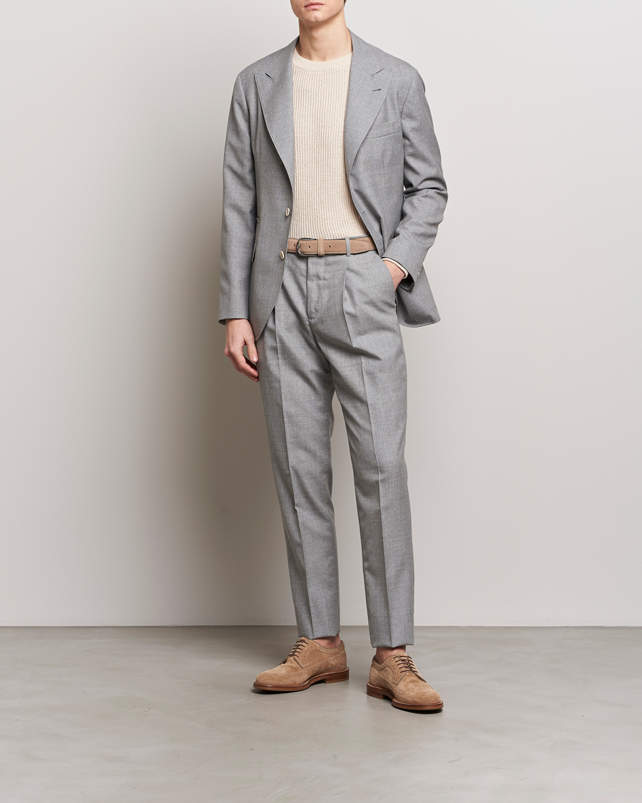 Heren | Blazers | Brunello Cucinelli | Peak Lapel Wool Blazer Light Grey