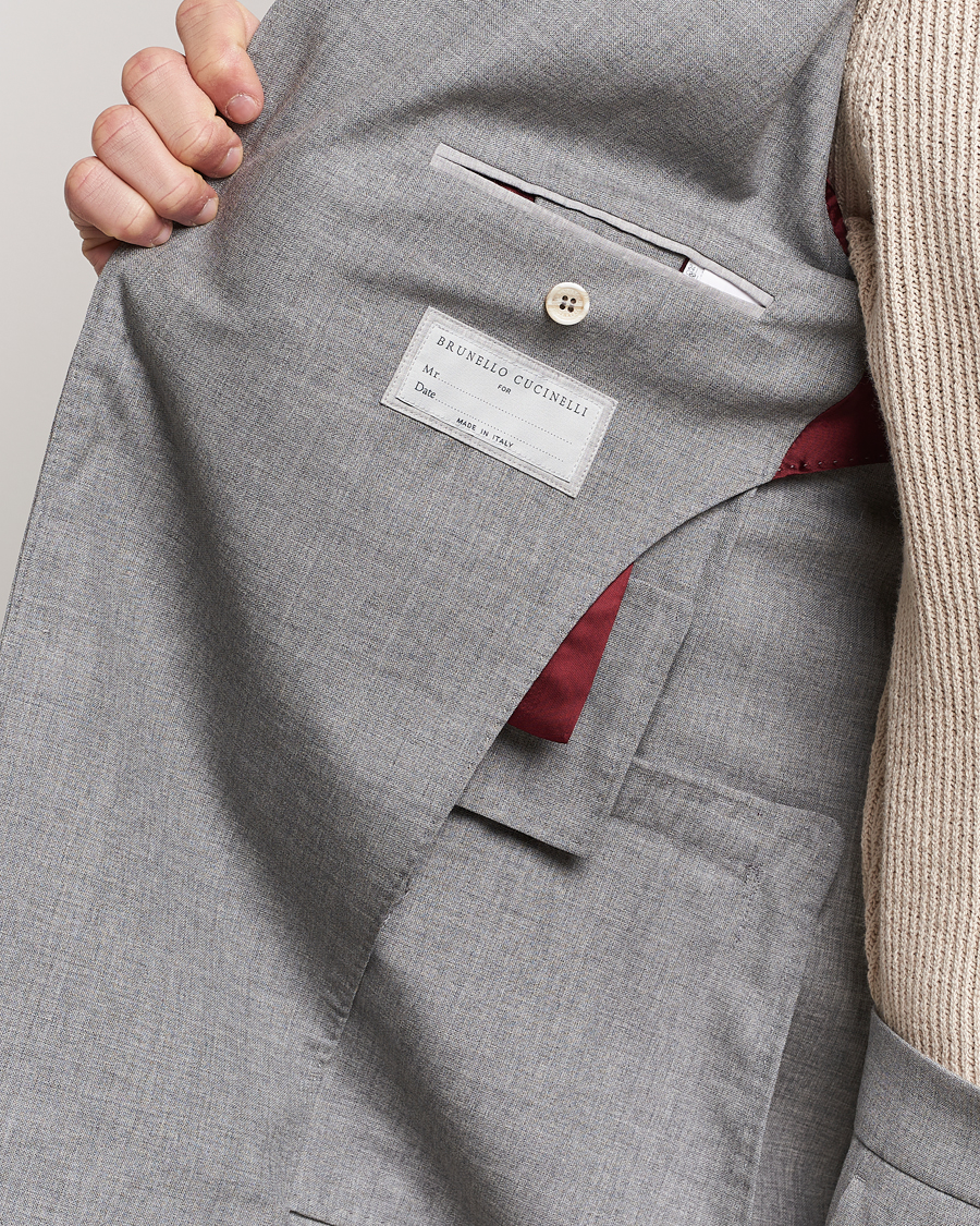 Heren | Blazers | Brunello Cucinelli | Peak Lapel Wool Blazer Light Grey