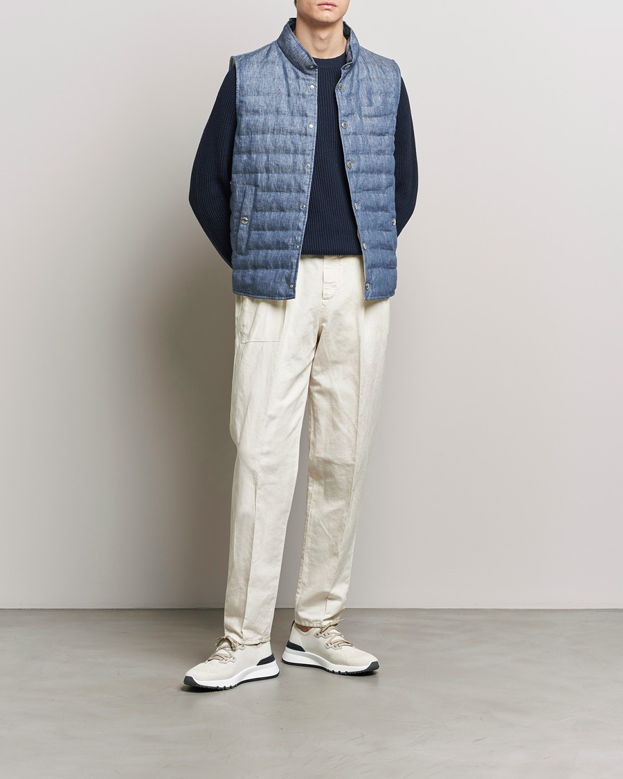 Heren | Jassen | Brunello Cucinelli | Linen Gilet Light Blue