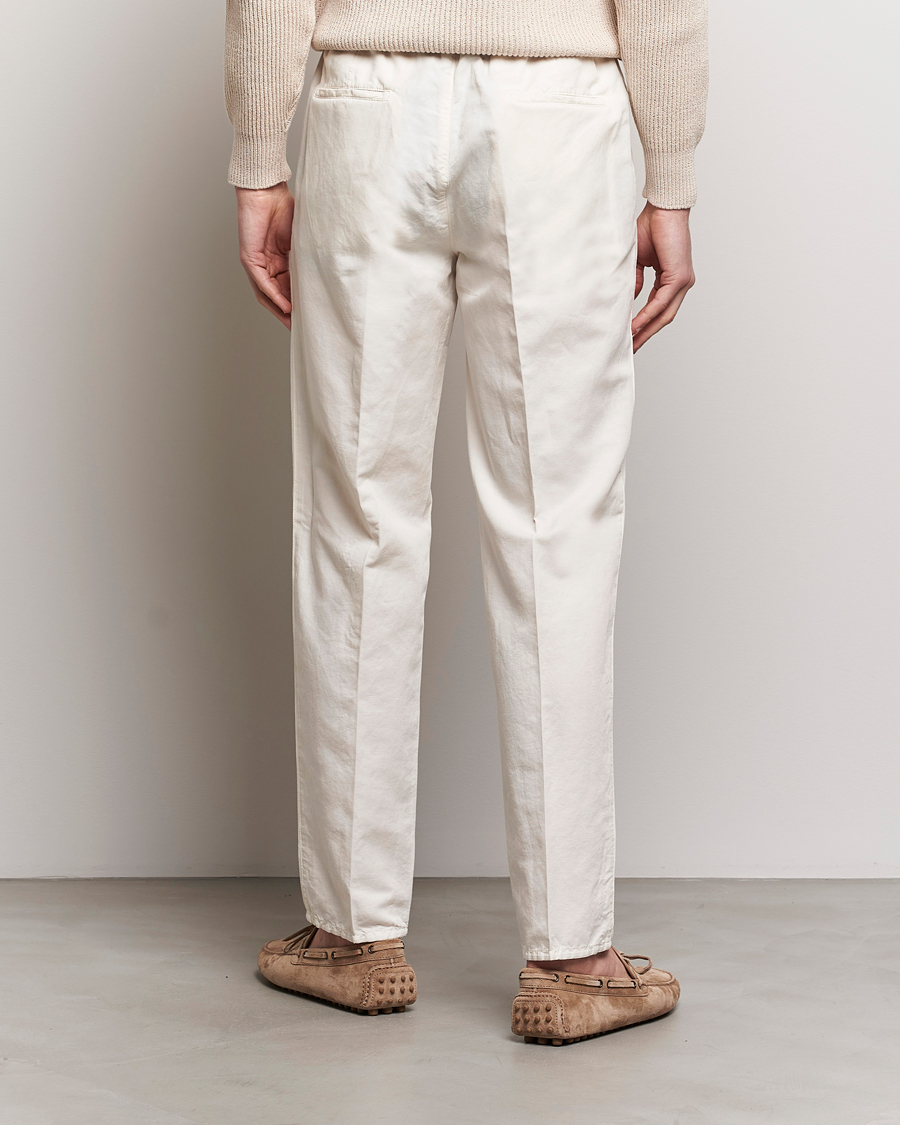 Heren | Broeken | Brunello Cucinelli | Cotton/Linen Drawstring Pants Off White