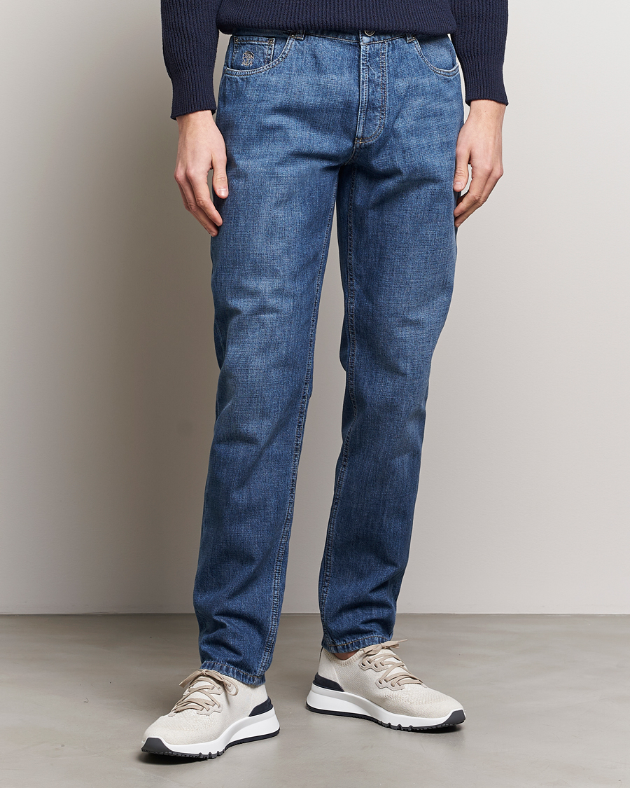 Heren | Italian Department | Brunello Cucinelli | Traditional Fit Jeans Dark Blue Wash